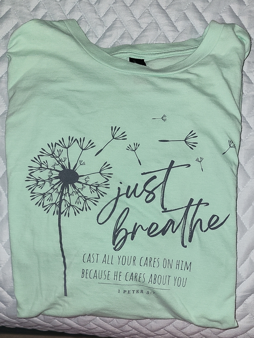 District Mint Green "Just Breathe" Short Sleeve Tee